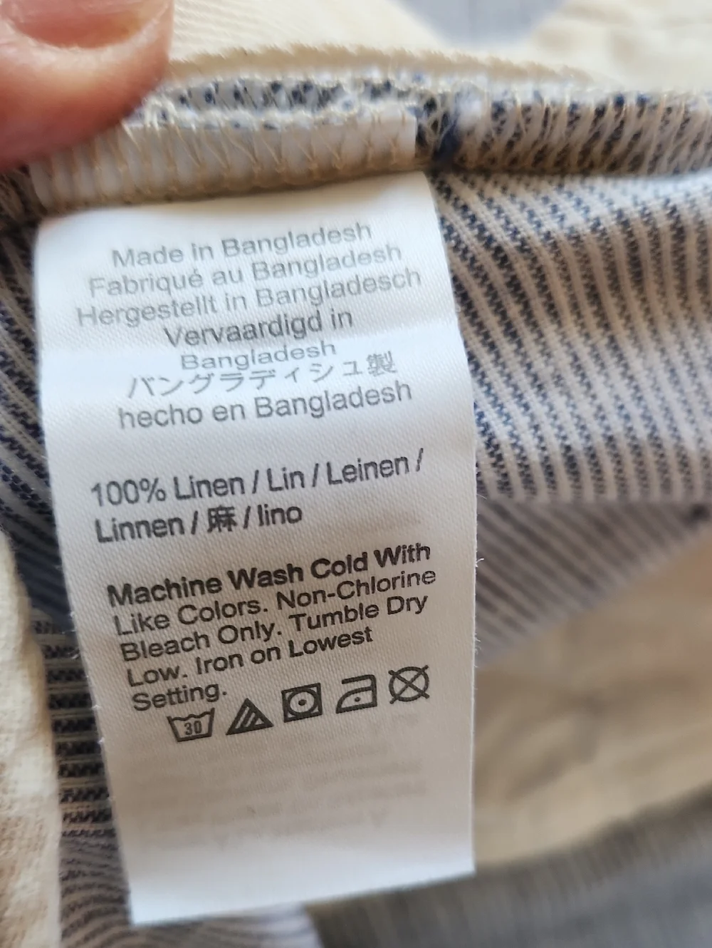 J. Crew Blue & White  Striped Inseam 9 Linen  Shorts 32 Waist